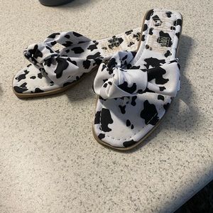 Brand new cow print sandals